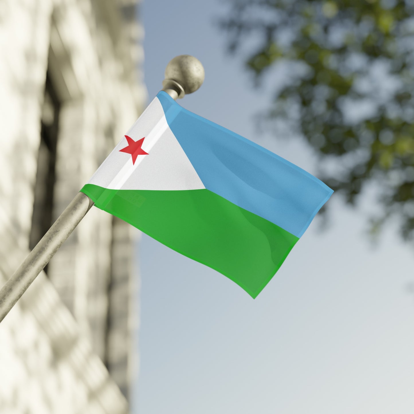 Flag Village Djibouti Flag 18" x 12" / 36" x 24" / 60" x 36"