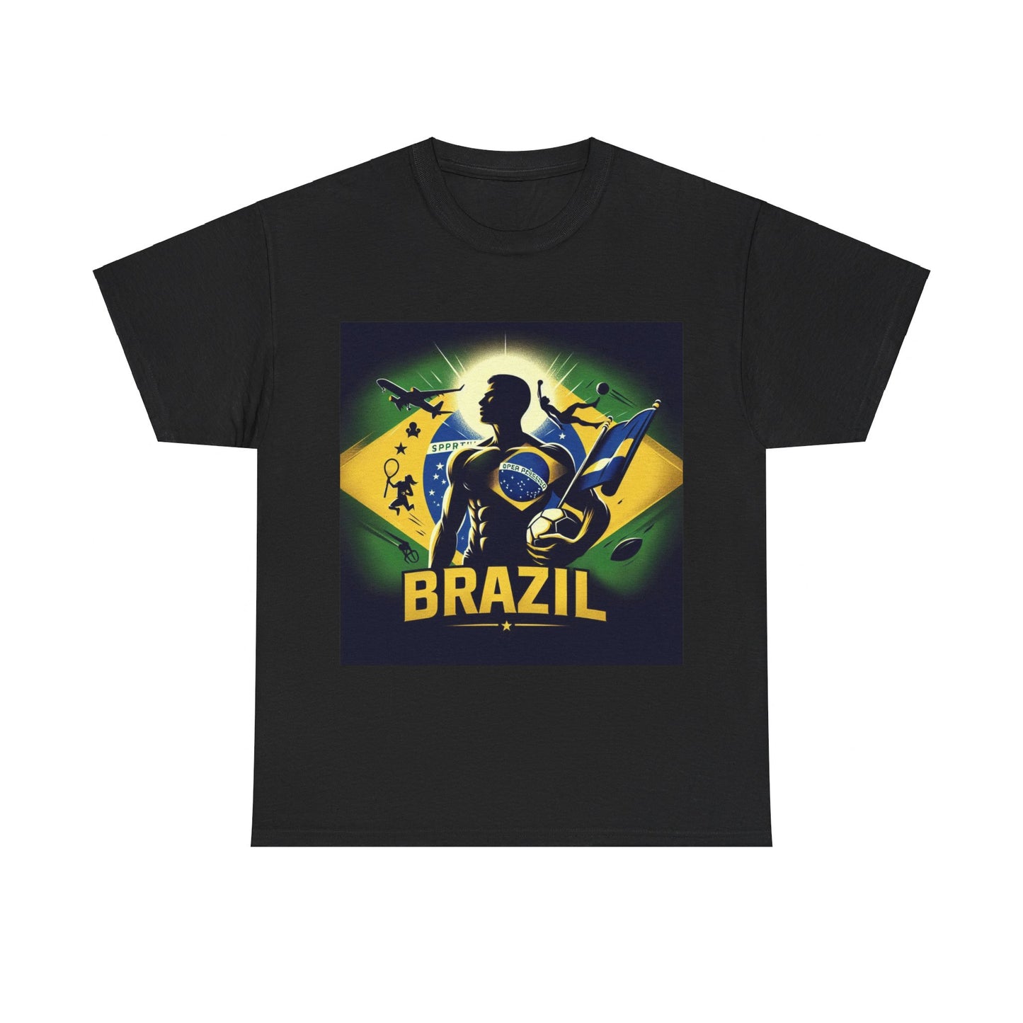 Flag Village Brazil Sporting Flag T-SHIRT Heavy Cotton Tee BRA0012
