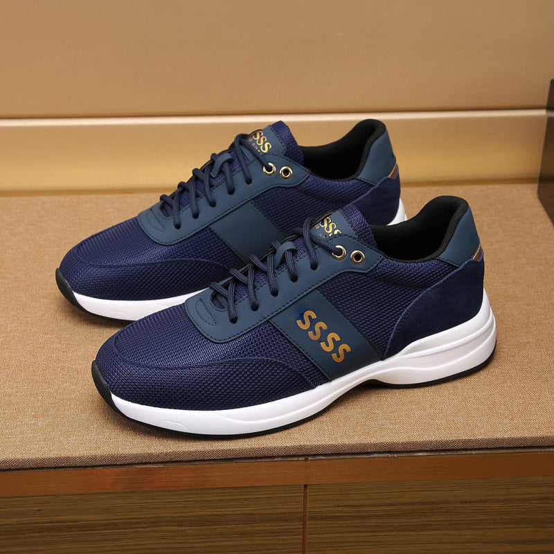 Flag Village Men's Outdoor All-matching Fashion Leather Sneakers