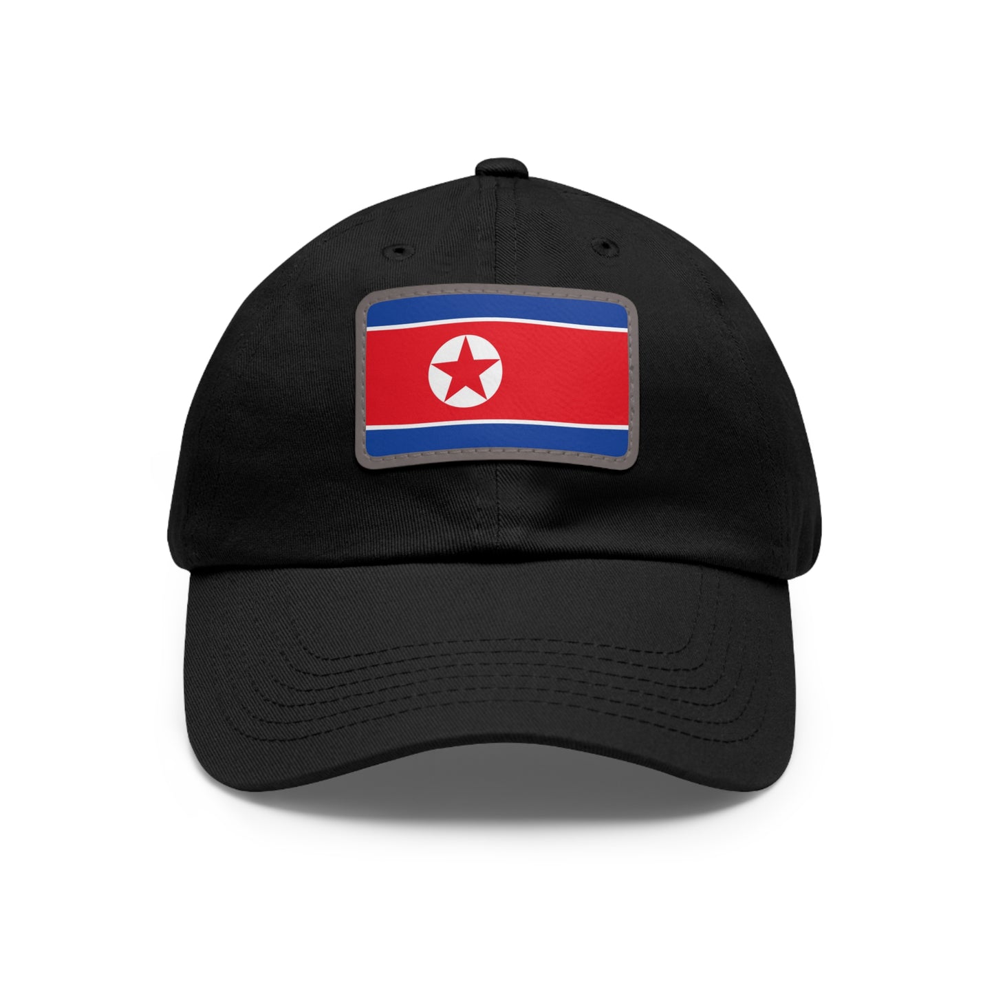 Flag Village North Korea Flag Hat Cap with Leather Patch