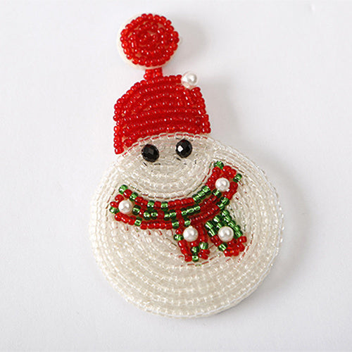 Flag Village Christmas Snowman Beads Earrings For Women Girls Ins Style Happy New Year Xmas Festival Jewelry Gifts