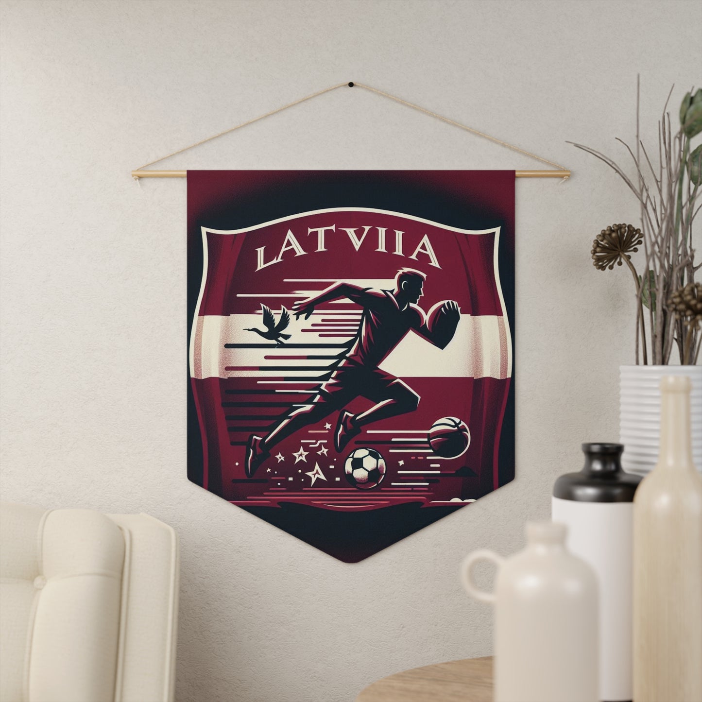 Flag Village Latvia Flag Pennant Sporting Home Wall decoration LVA0001