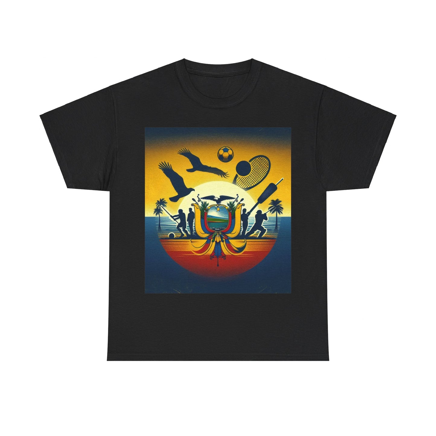Flag Village Ecuador Sporting Flag T-SHIRT Heavy Cotton Tee ECU0008