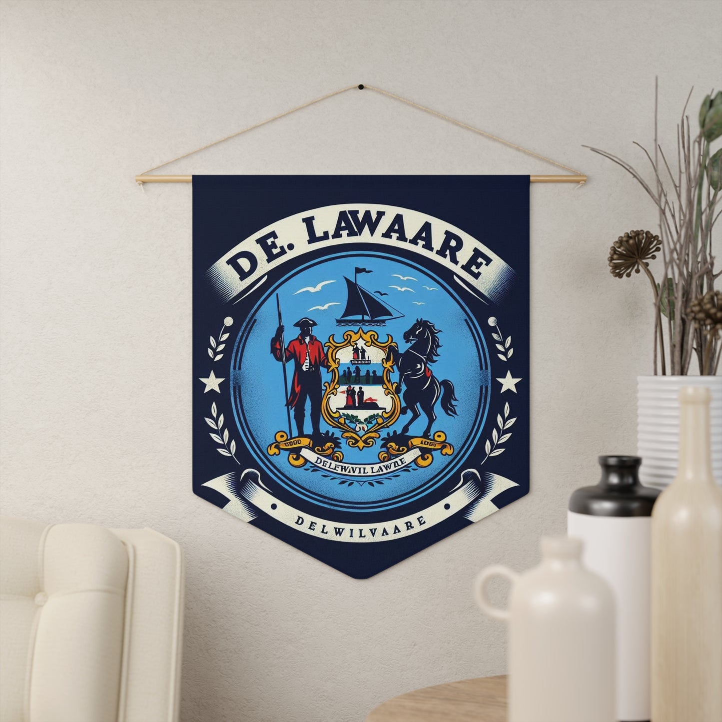 Flag Village Delaware State Flag Pennant Sporting Home Wall decoration DE0001