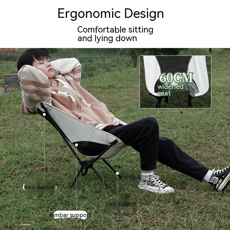 Flag Village Outdoor Folding Chair Portable Recliner Camping Chair Beach Chair