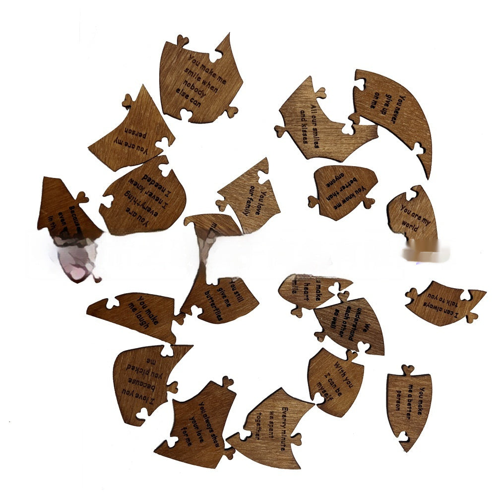 Flag Village Reasons Why I Love You Wooden Heart Puzzle Romantic Love Jigsaw Puzzle Wedding Anniversary For Wife Husband Birthday Gifts Valentine's Day Gift