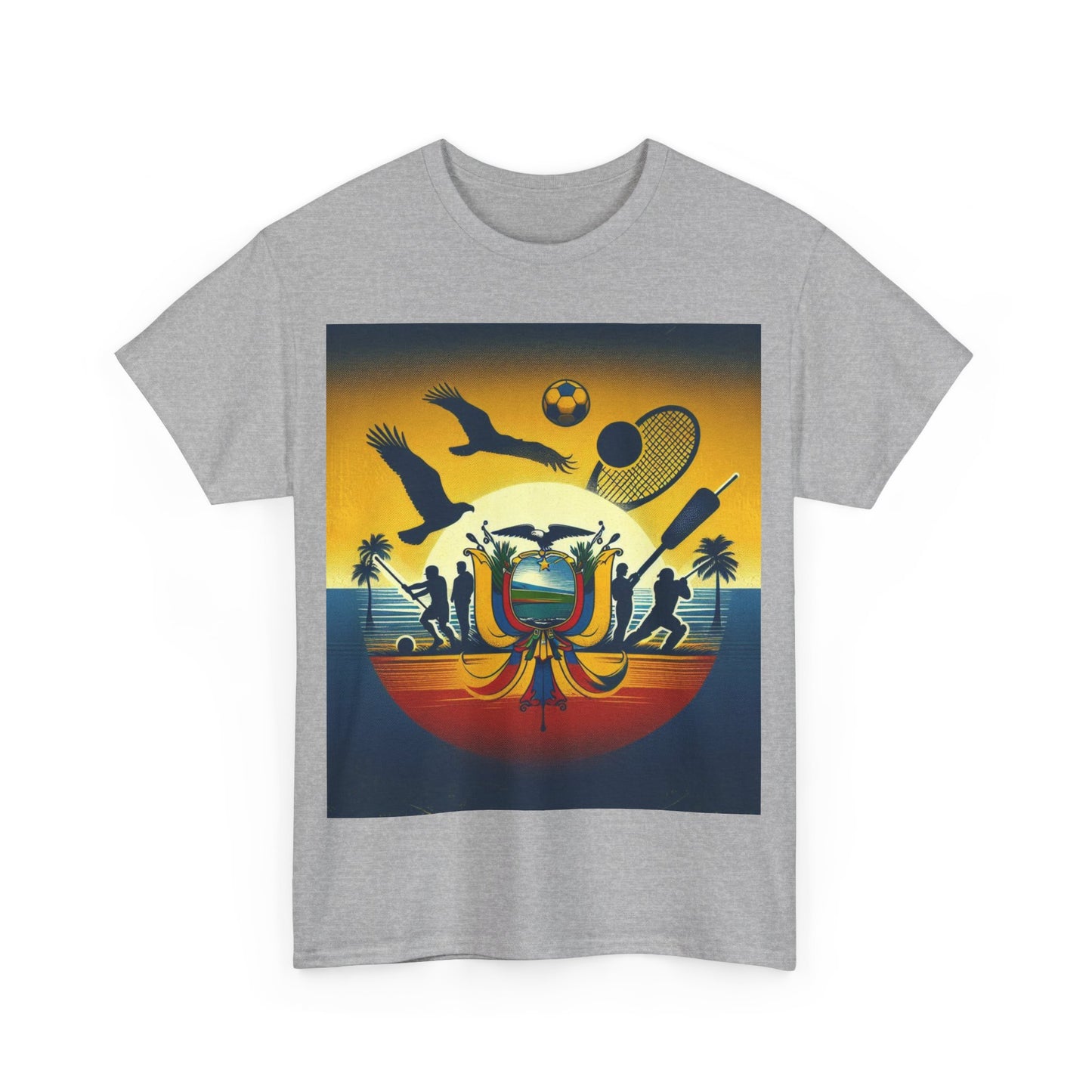 Flag Village Ecuador Sporting Flag T-SHIRT Heavy Cotton Tee ECU0008