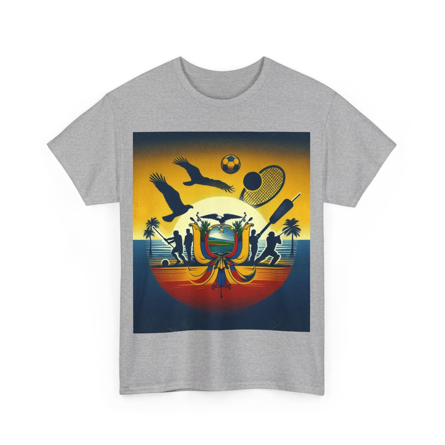 Flag Village Ecuador Sporting Flag T-SHIRT Heavy Cotton Tee ECU0008
