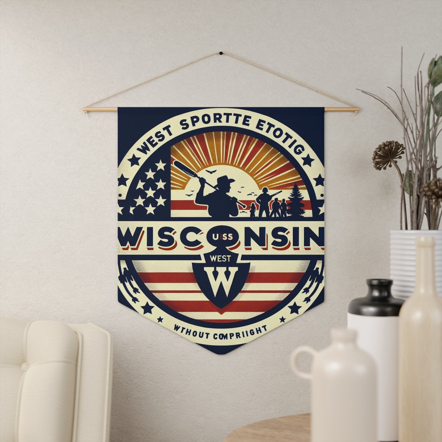 Flag Village Wisconsin State Flag Pennant Sporting Home Wall decoration WI0002