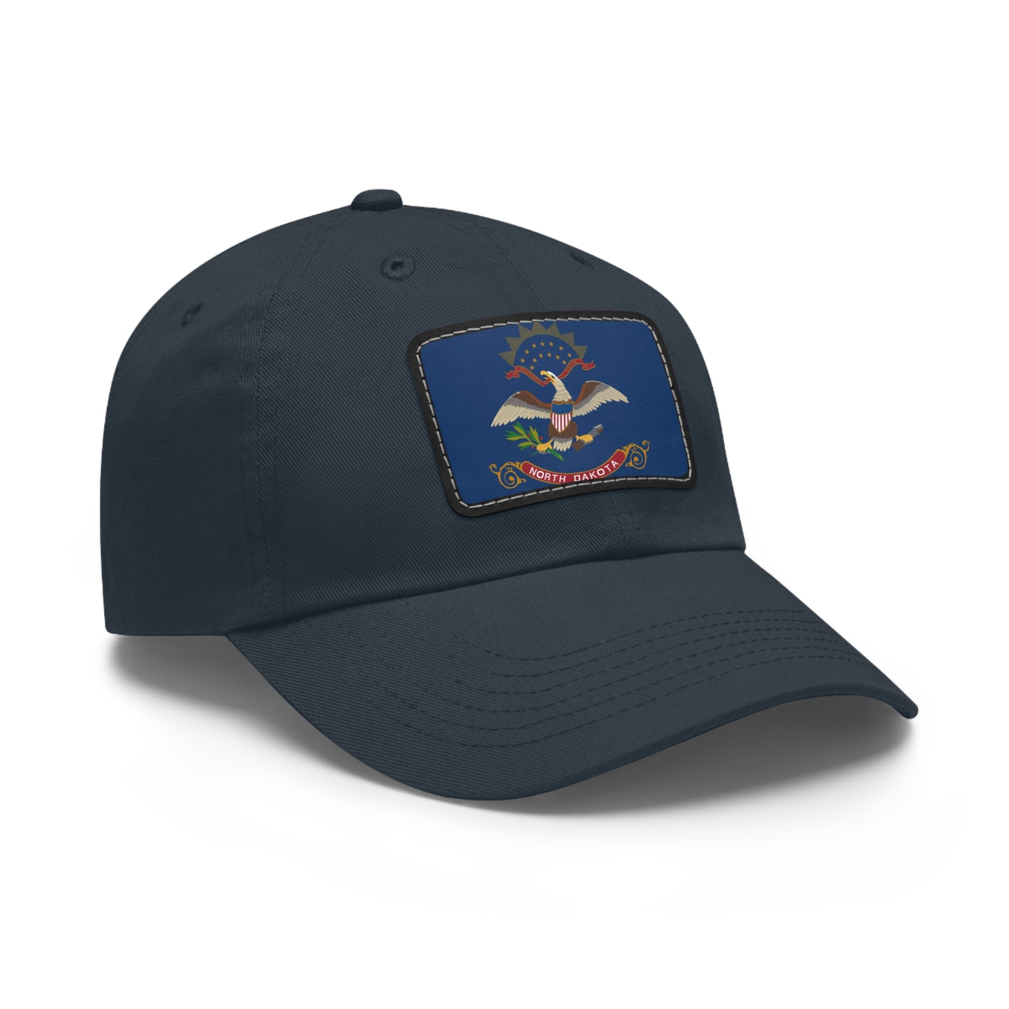 Flag Village USA North Dakota State Flag Hat Cap with Leather Patch