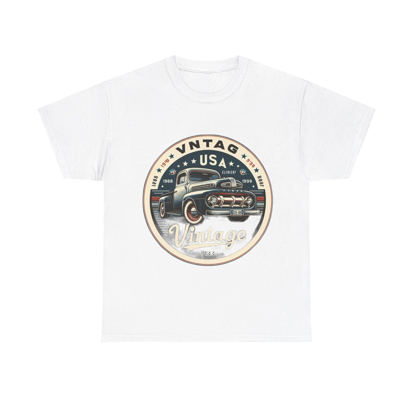 Flag Village USA Vintage Car Flag T-SHIRT Heavy Cotton Tee USA0013