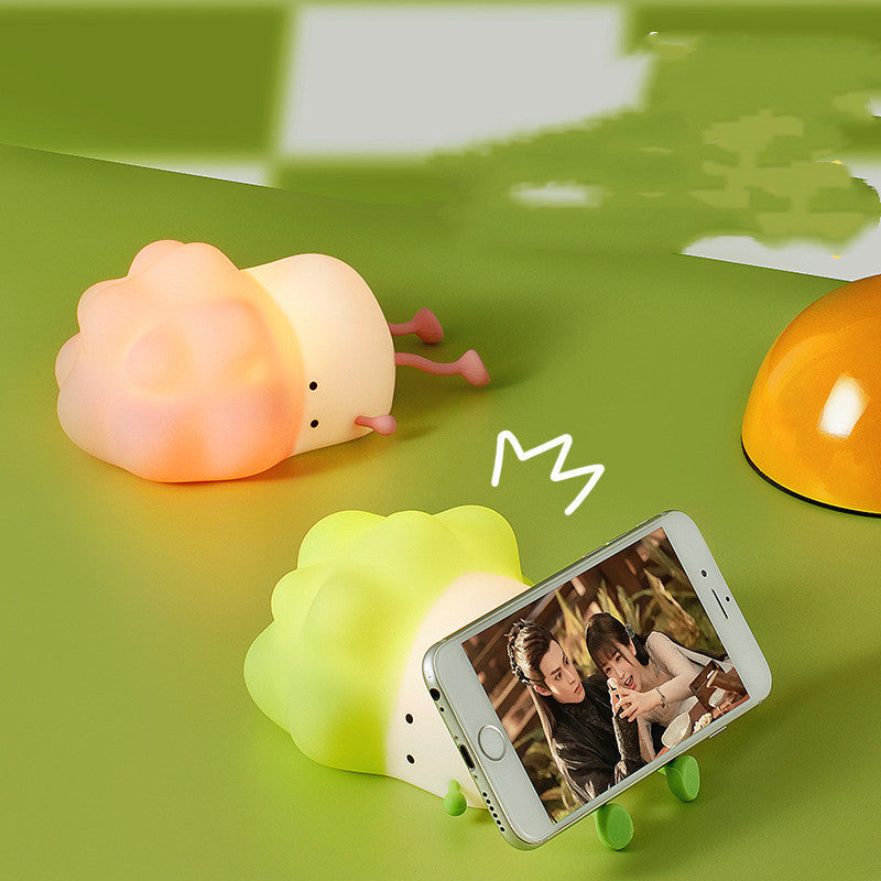 Flag Village Cabbage Night Light USB Rechargeable Silicone LED Lamp For Kid Birthday Gifts Bedroom Room Decor Nightlights