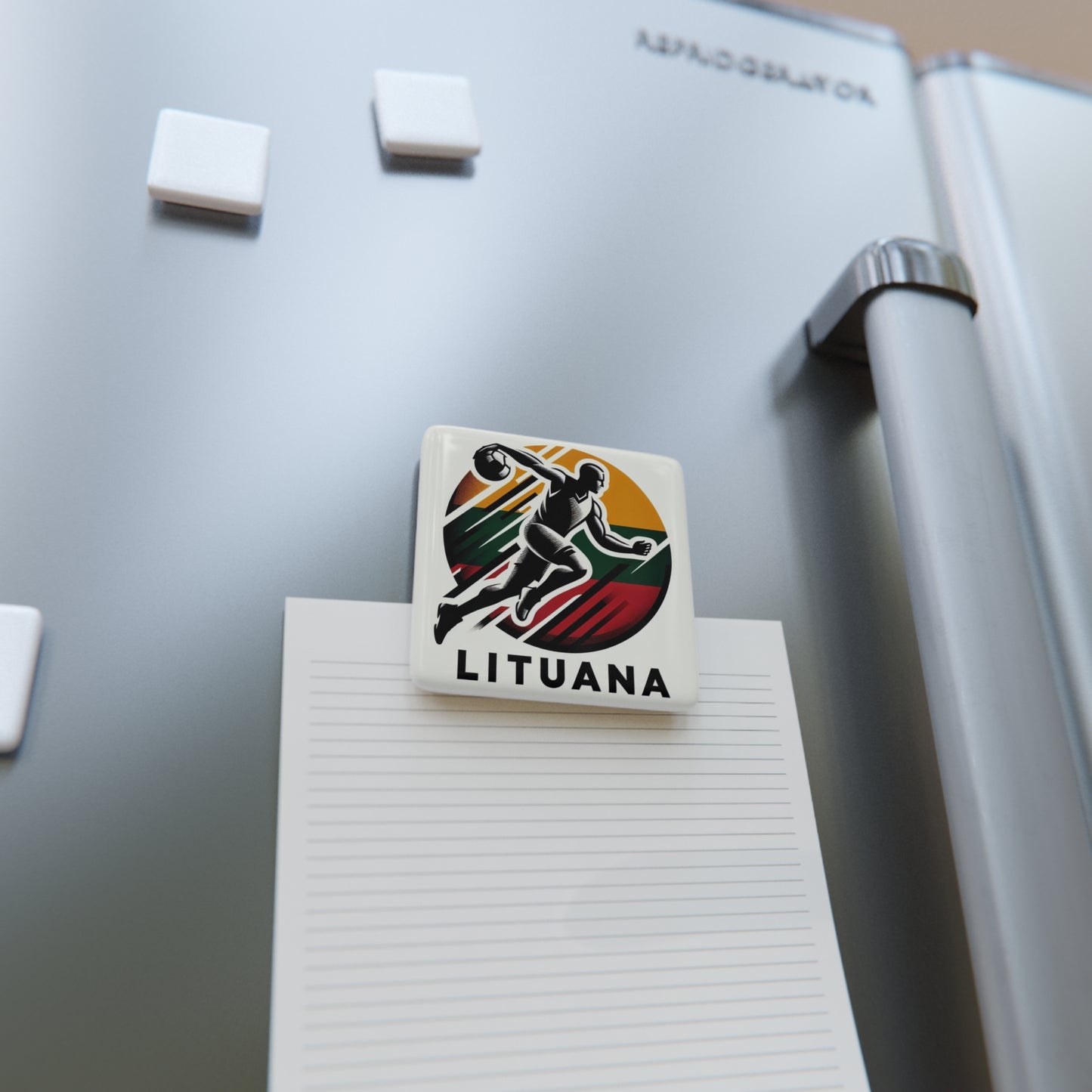 Flag Village Lithuania Flag Sporting Porcelain Magnet, Square LTU0005