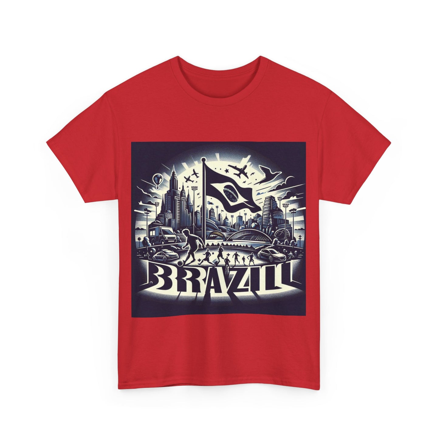 Flag Village Brazil Sporting Flag T-SHIRT Heavy Cotton Tee BRA0016