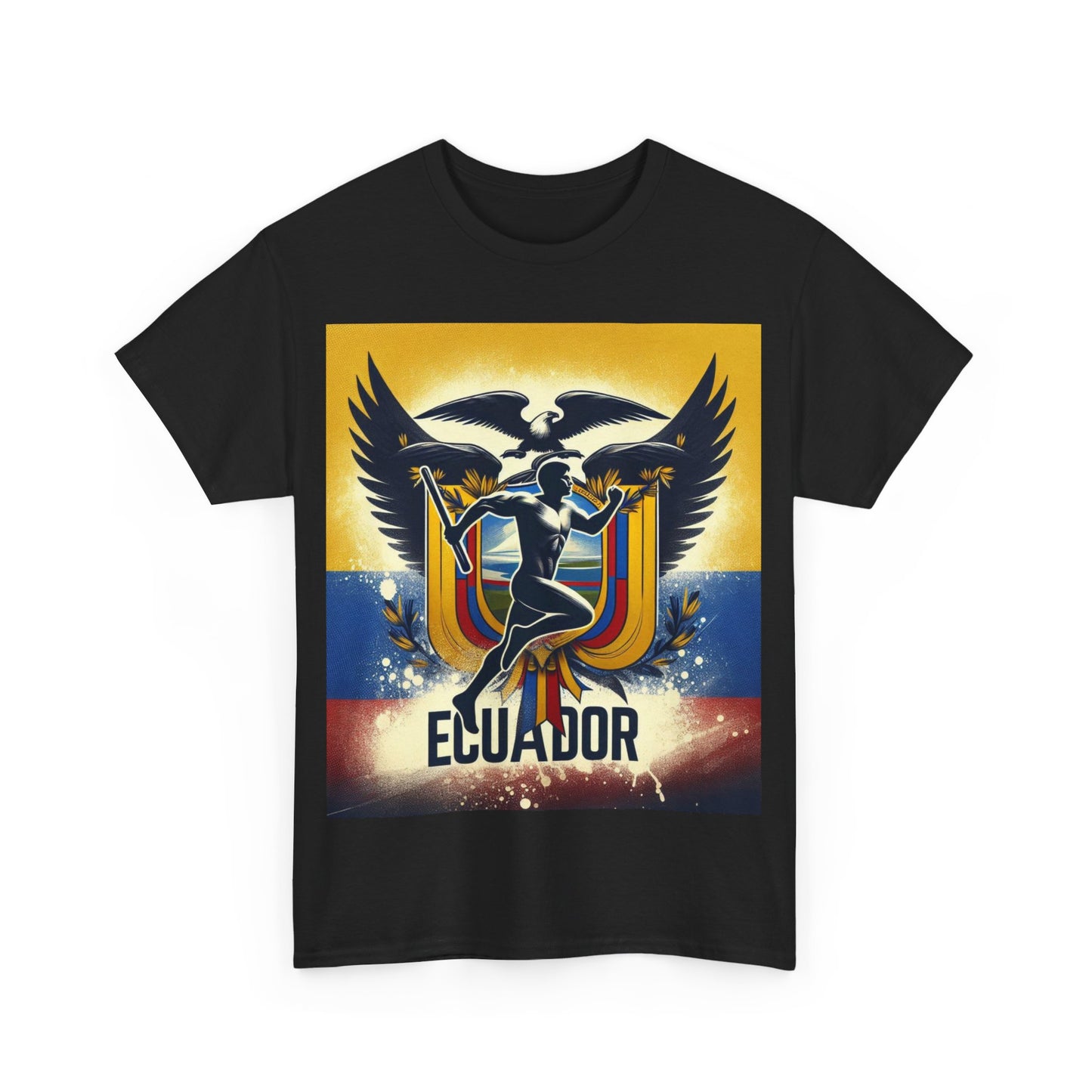 Flag Village Ecuador Sporting Flag T-SHIRT Heavy Cotton Tee ECU0007
