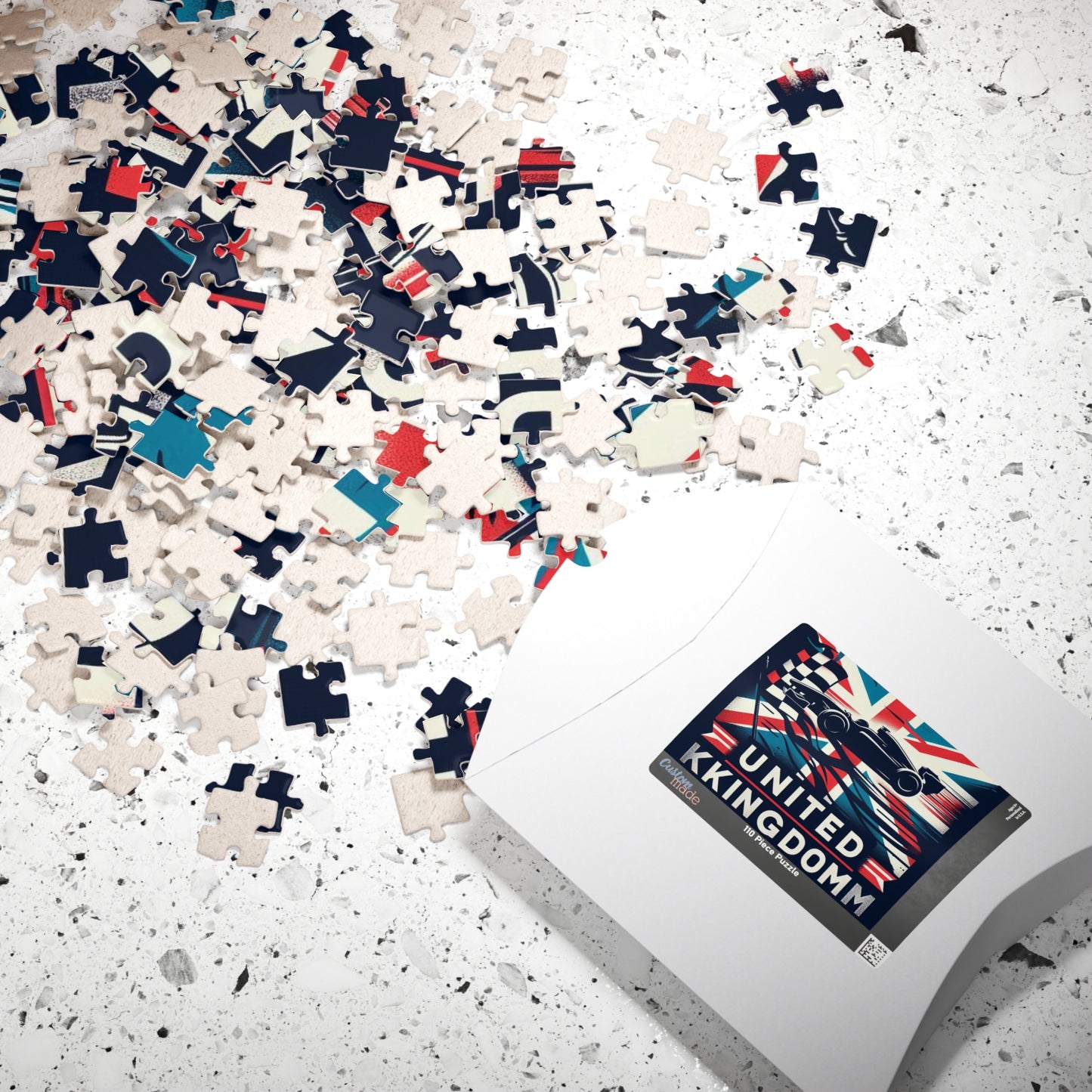 Flag Village United Kingdom Racing Car Sporting Flag Puzzle (110, 252, 520, 1014-piece) UK0007