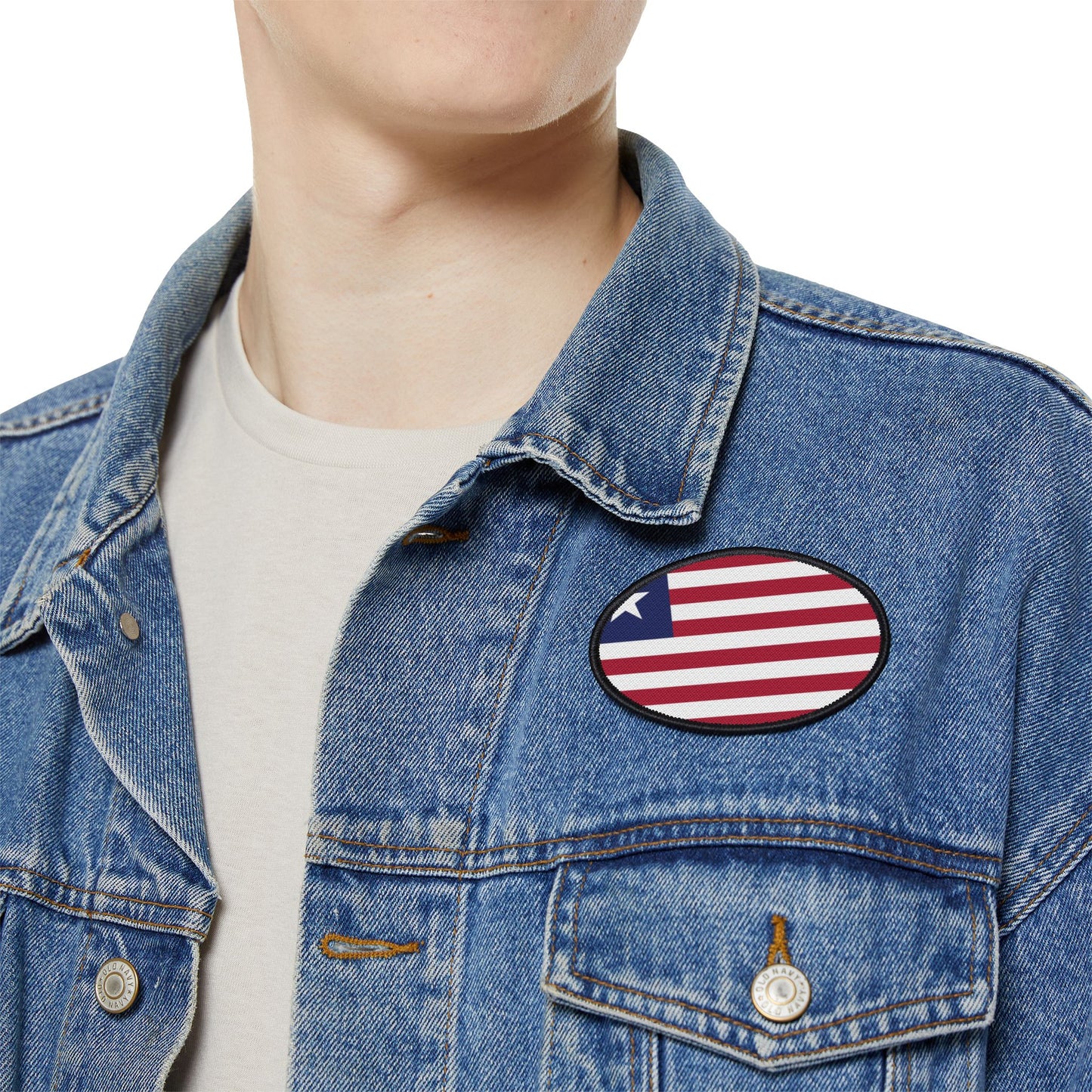 Flag Village Liberia Flag Embroidery Iron-On Patches