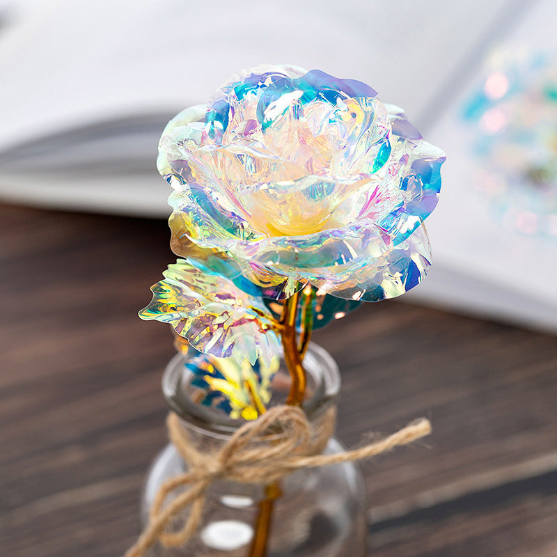 Flag Village Gold Rose Gold Foil Rose Luminous Color Gold Rose Activity Gifts