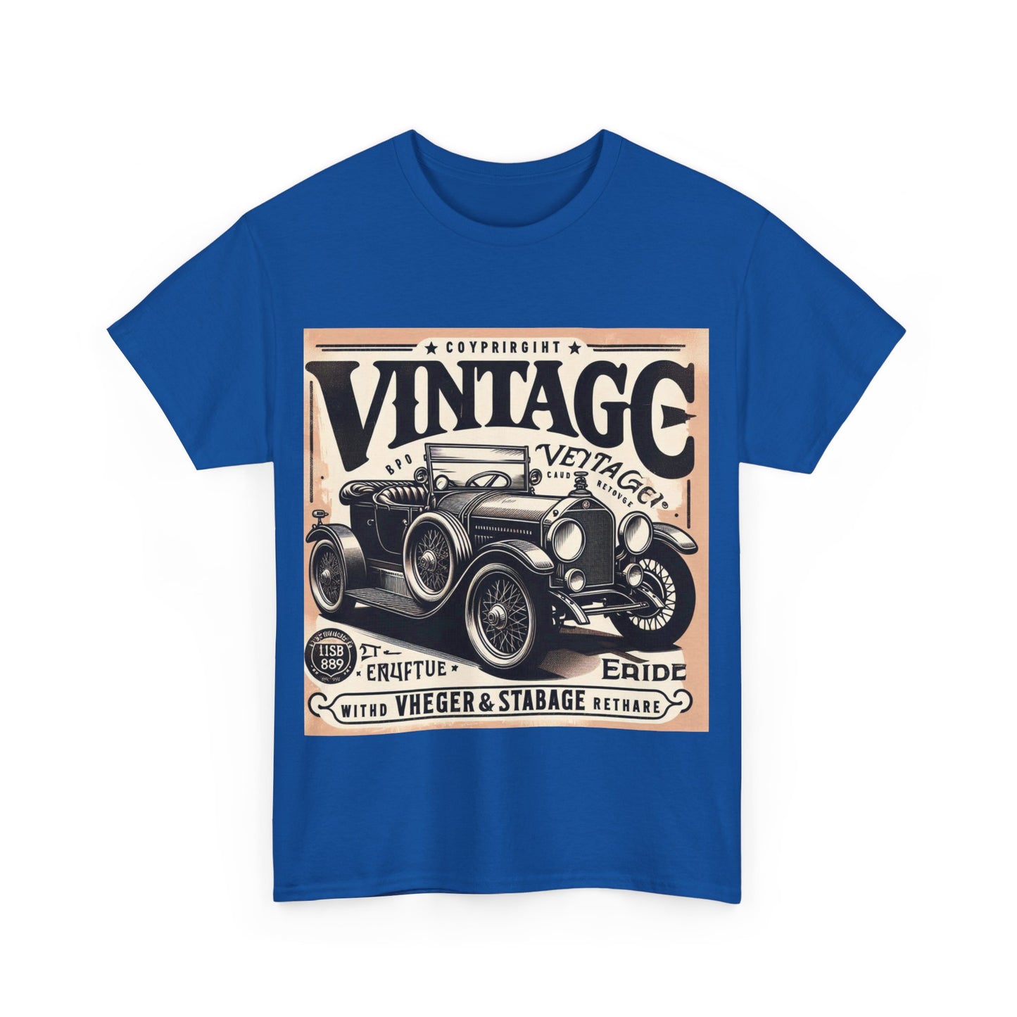 Flag Village USA Vintage Car Flag T-SHIRT Heavy Cotton Tee USA0008