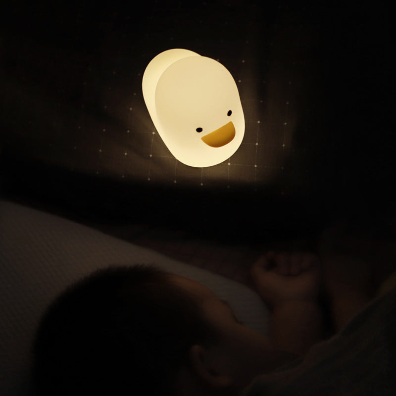 Flag Village Nordic Cute Lovely Cartoon Dull Duck Led Night Light Silicone USB Charging NightLight Holiday Gifts Kids Room Bedside Bedroom