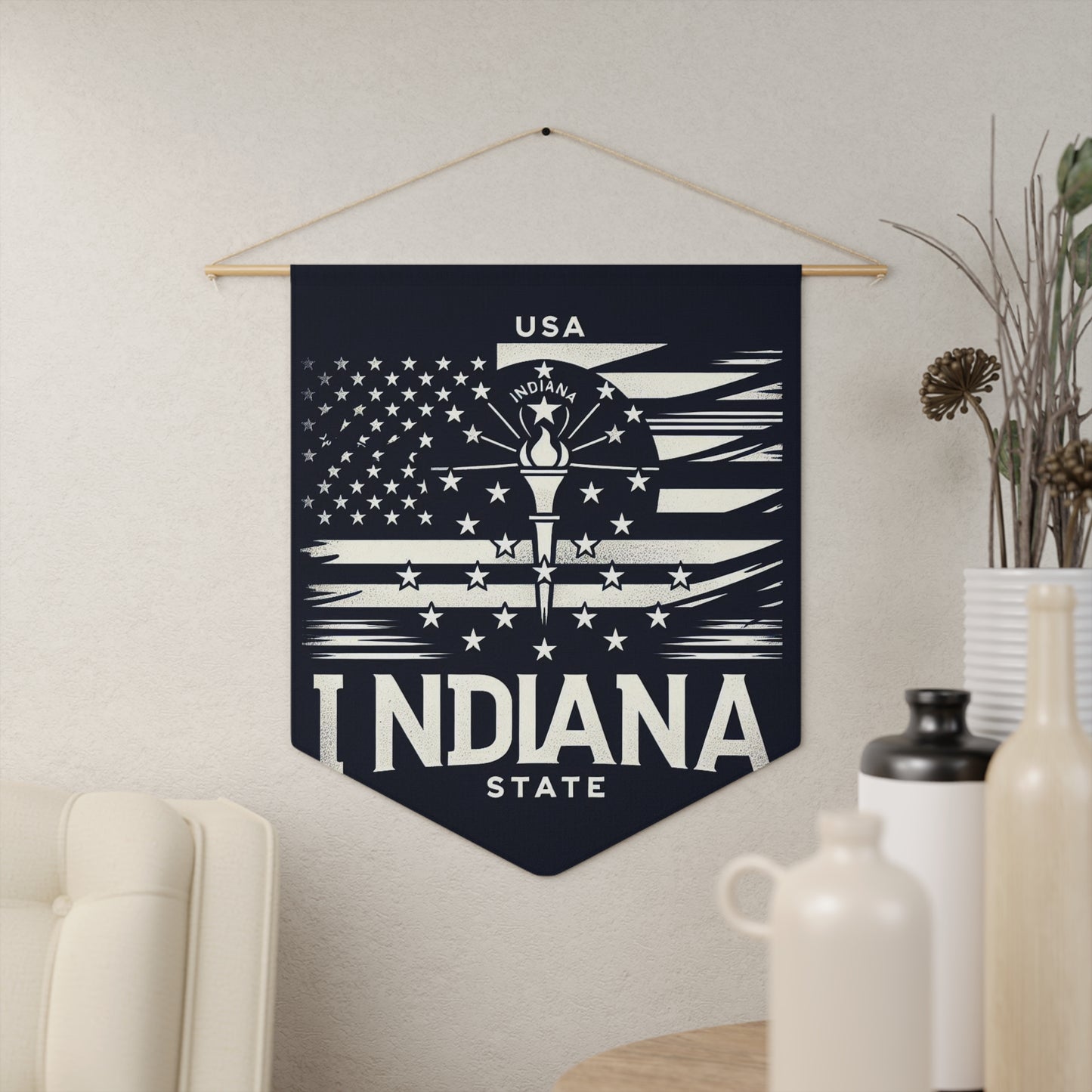Flag Village Indiana State Flag Pennant Sporting Home Wall decoration IN0002