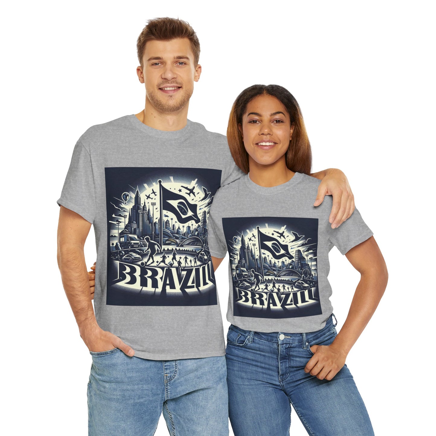 Flag Village Brazil Sporting Flag T-SHIRT Heavy Cotton Tee BRA0016