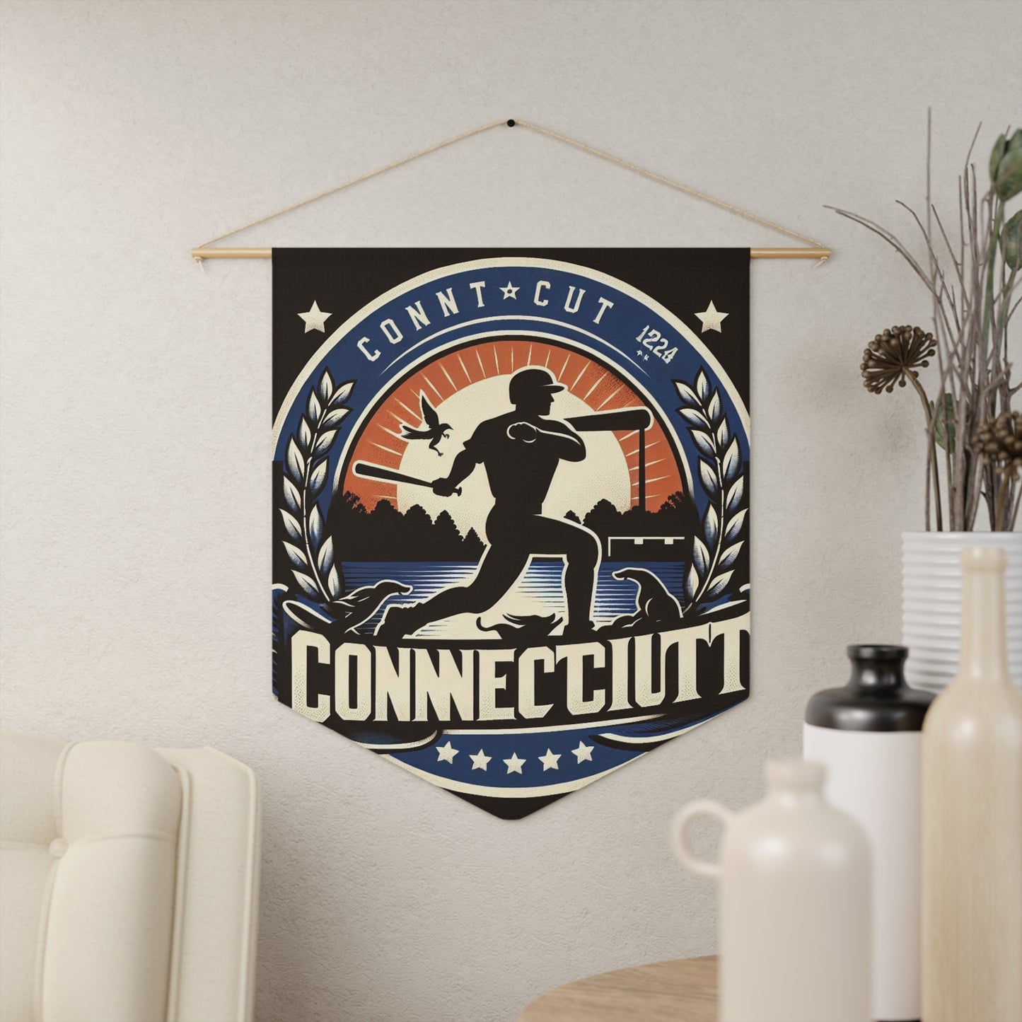 Flag Village Connecticut State Flag Pennant Sporting Home Wall decoration CT0001