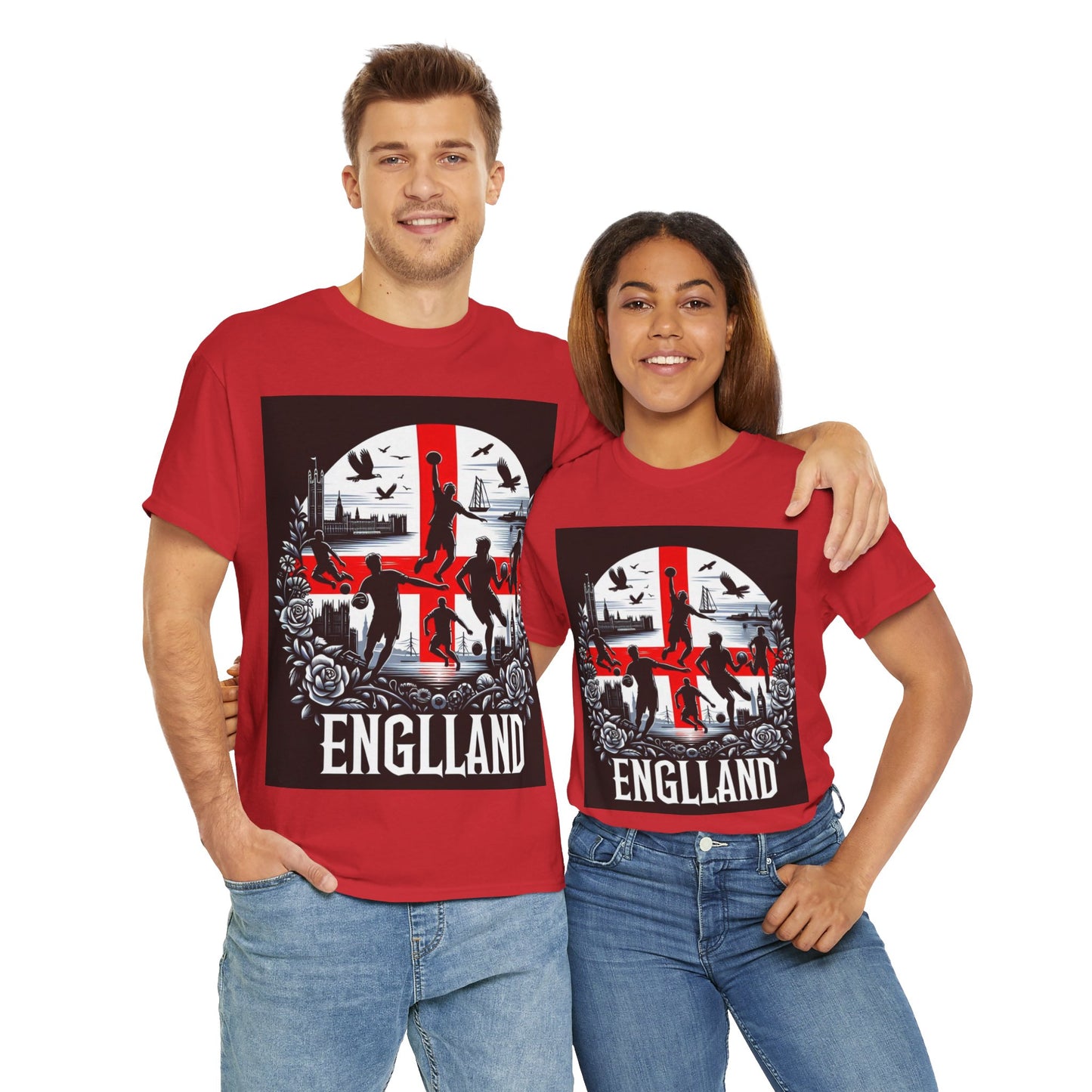 Flag Village England Sporting Flag T-SHIRT Heavy Cotton Tee GBR0010