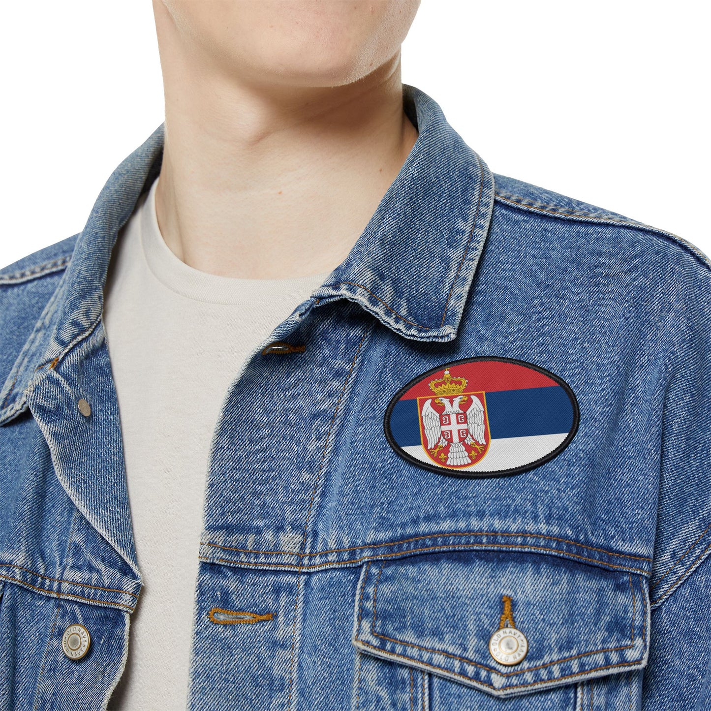 Flag Village Serbia Flag Embroidery Iron-On Patches