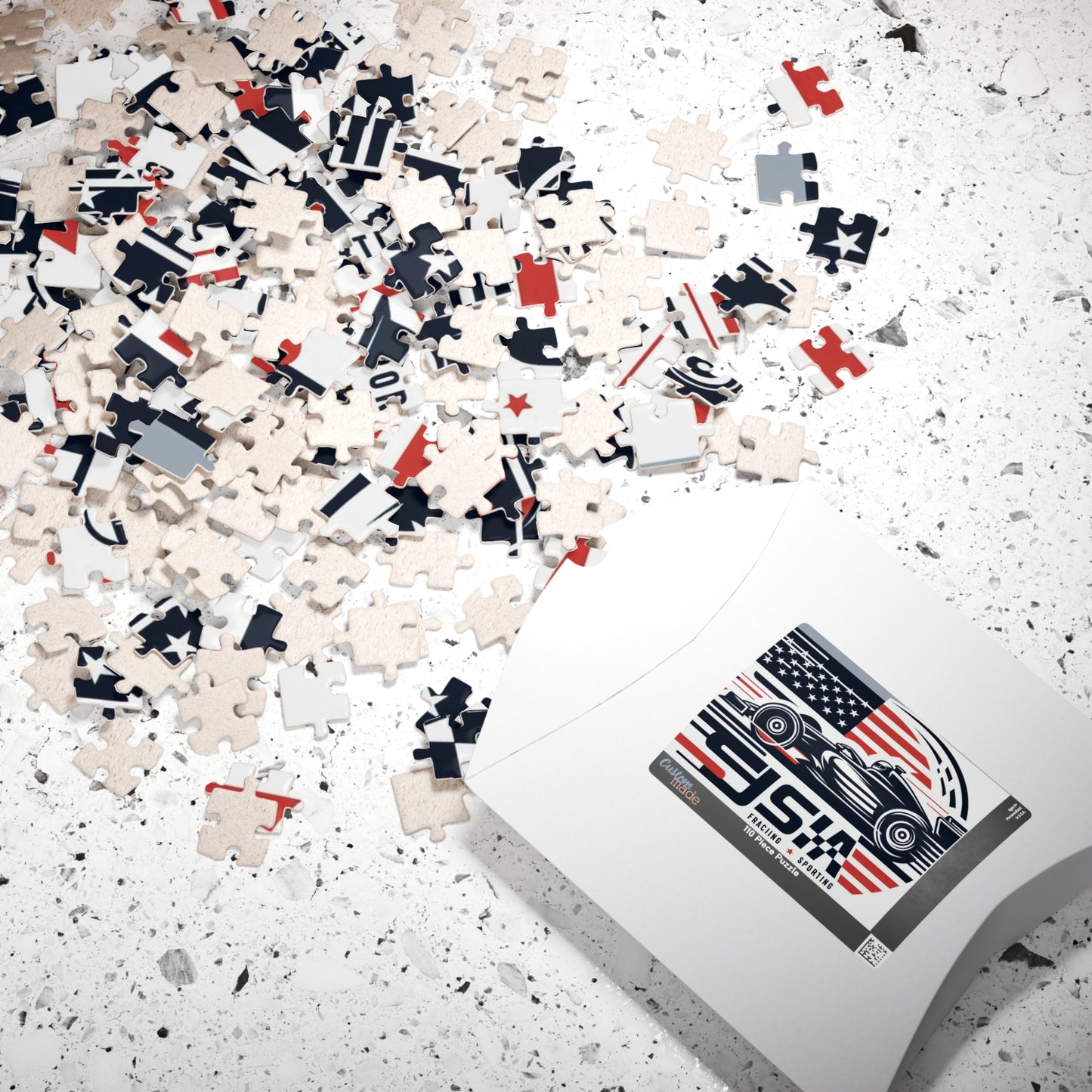 Flag Village United Stetes Racing Car Sporting Flag Puzzle (110, 252, 520, 1014-piece) USA0019