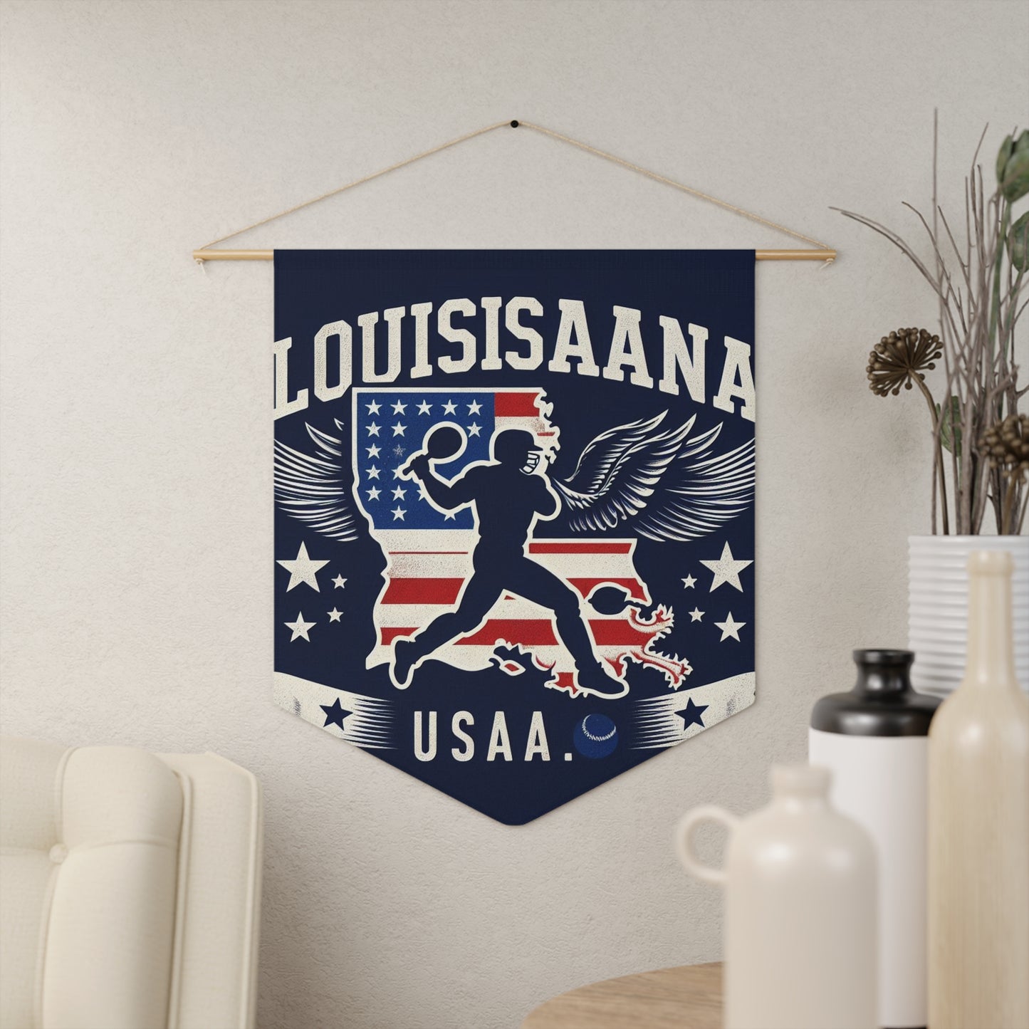 Flag Village Louisiana State Flag Pennant Sporting Home Wall decoration LA0001
