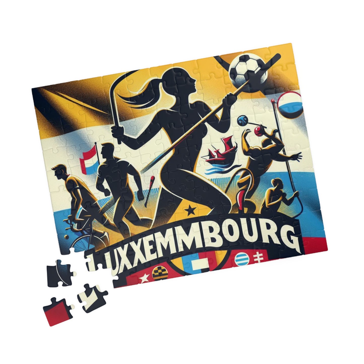 Flag Village Luxembourg Sporting Flag Puzzle (110, 252, 520, 1014-piece) LUX0005