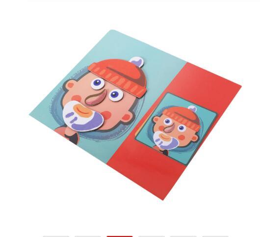 Flag Village Montessori Magnetic Fun Puzzle Children's Wooden Puzzle Box Game Cartoon Educational Painting Toys For Children Gift Antistress