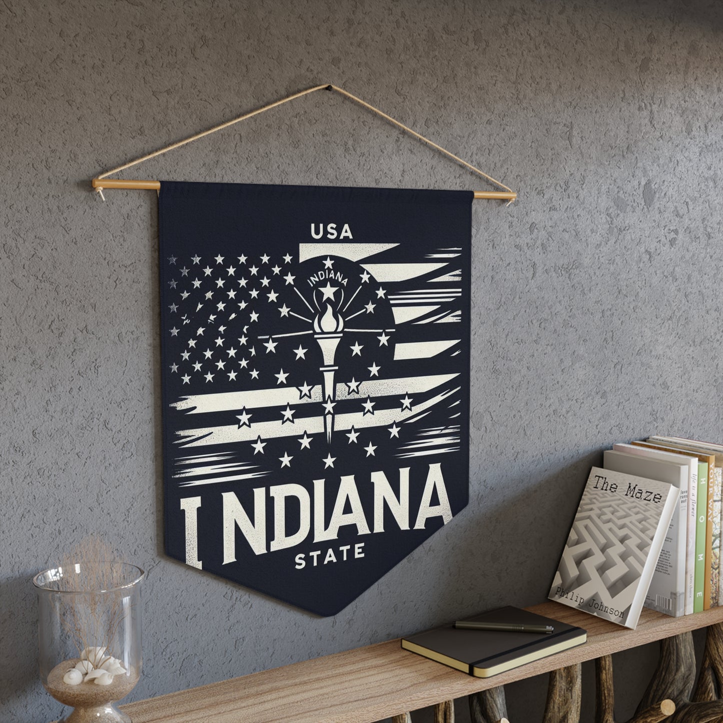 Flag Village Indiana State Flag Pennant Sporting Home Wall decoration IN0002