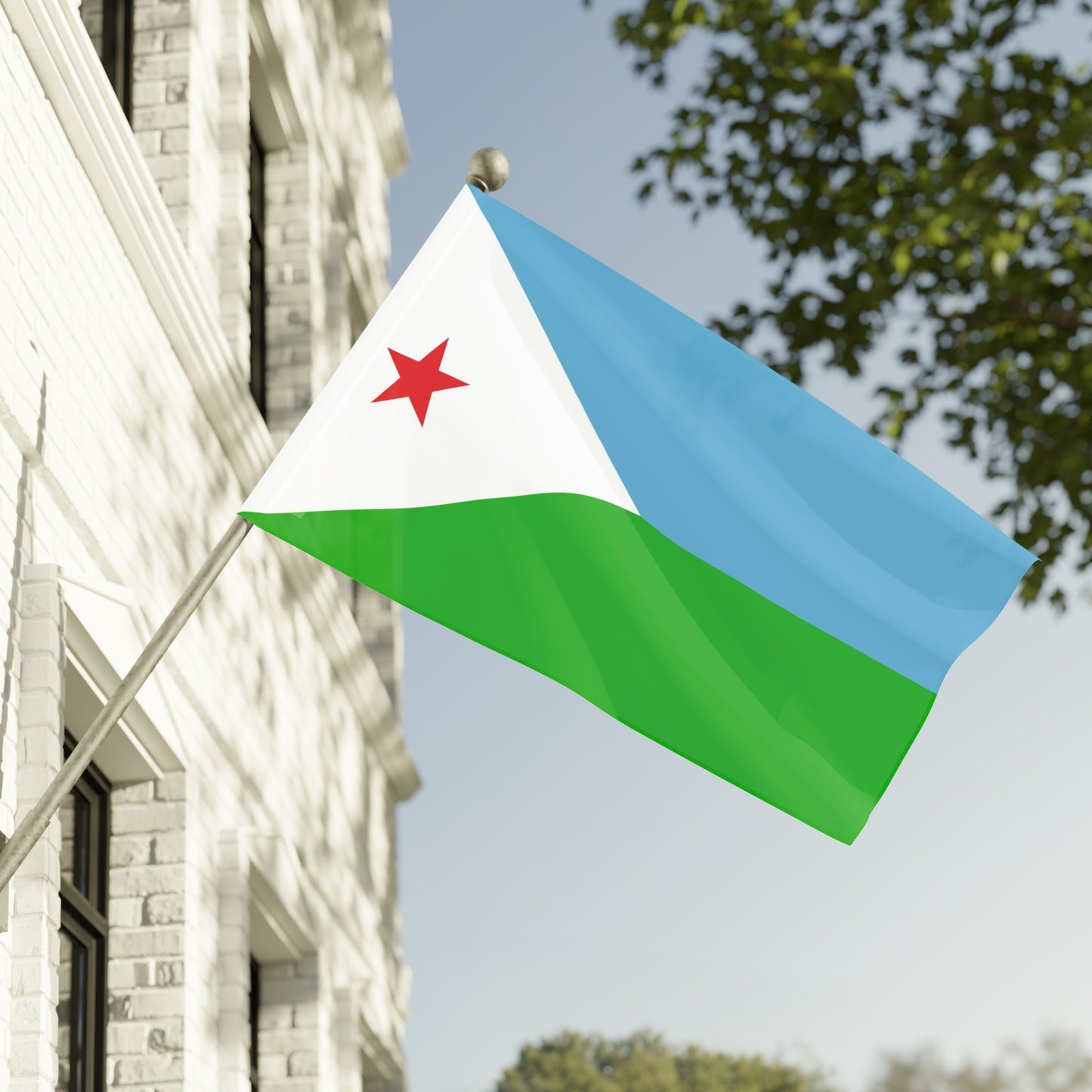 Flag Village Djibouti Flag 18" x 12" / 36" x 24" / 60" x 36"