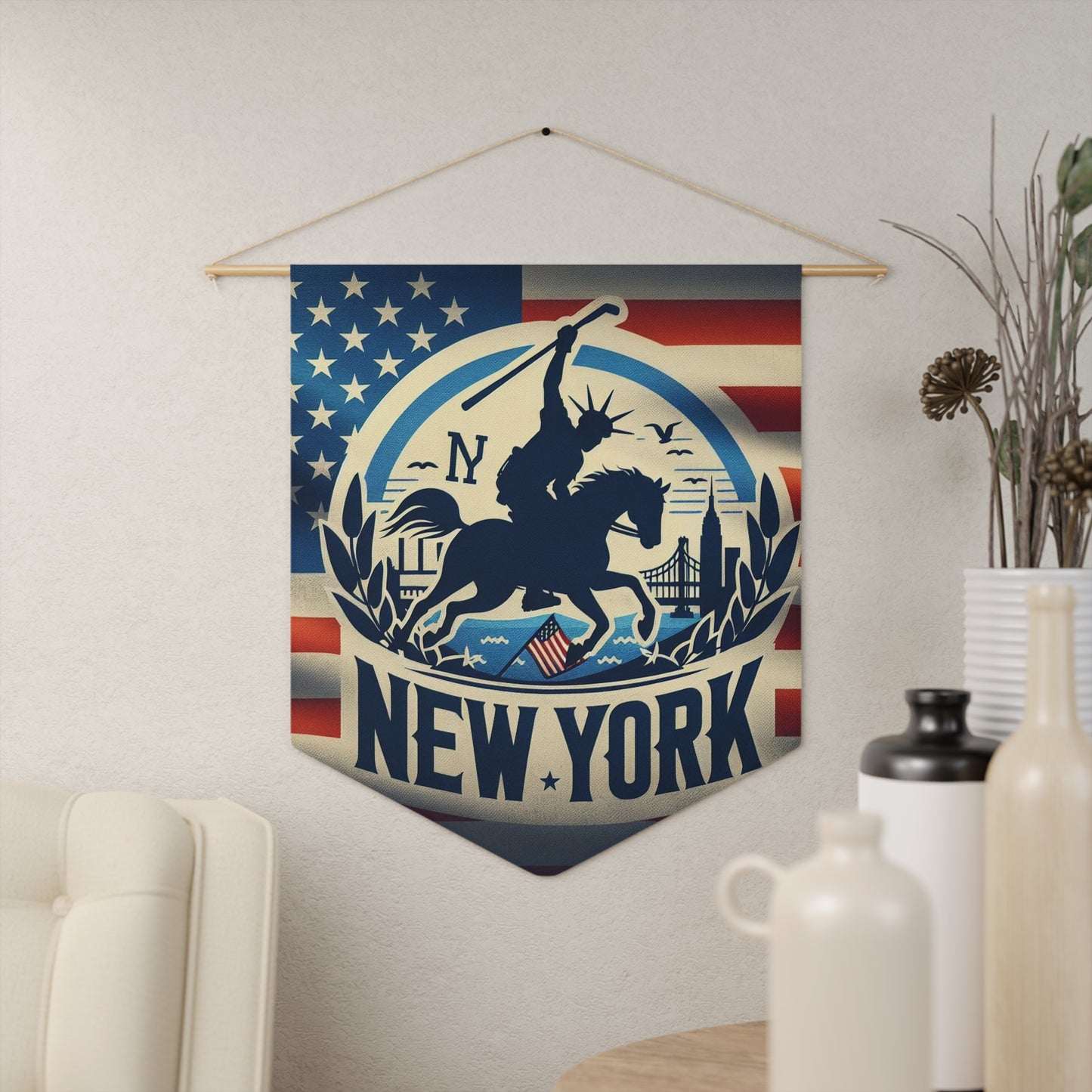 Flag Village New York State Flag Pennant Sporting Home Wall decoration NY0002