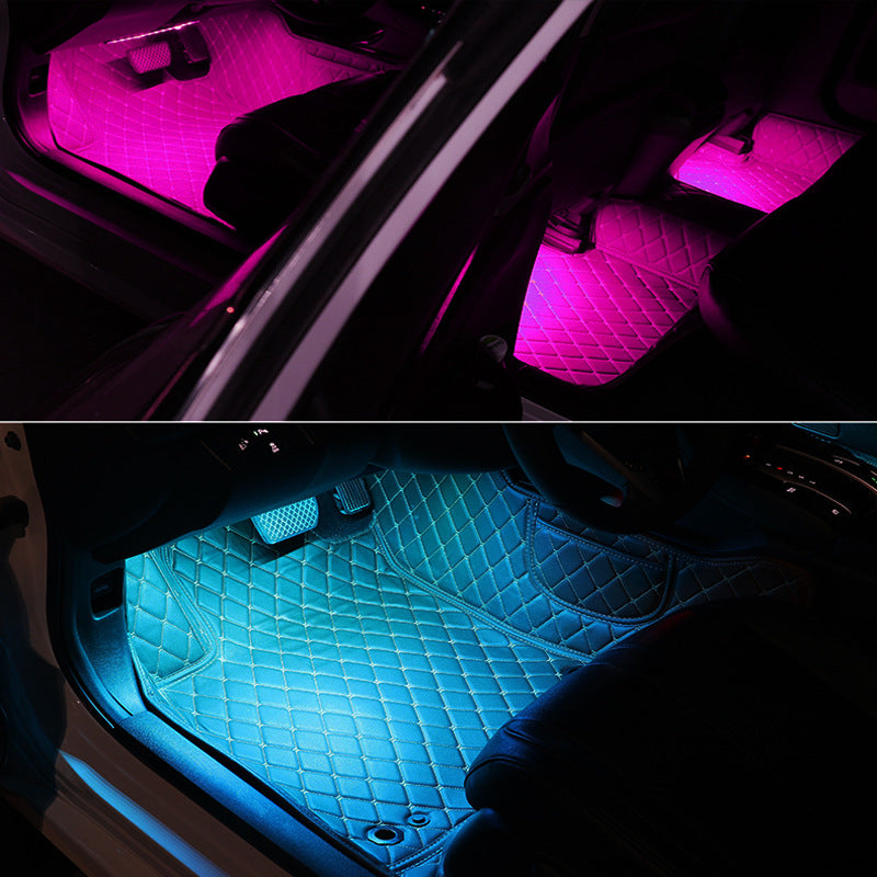 Flag Village Auto Tools Cool LED Car Atmosphere Lights One for Four Colorful