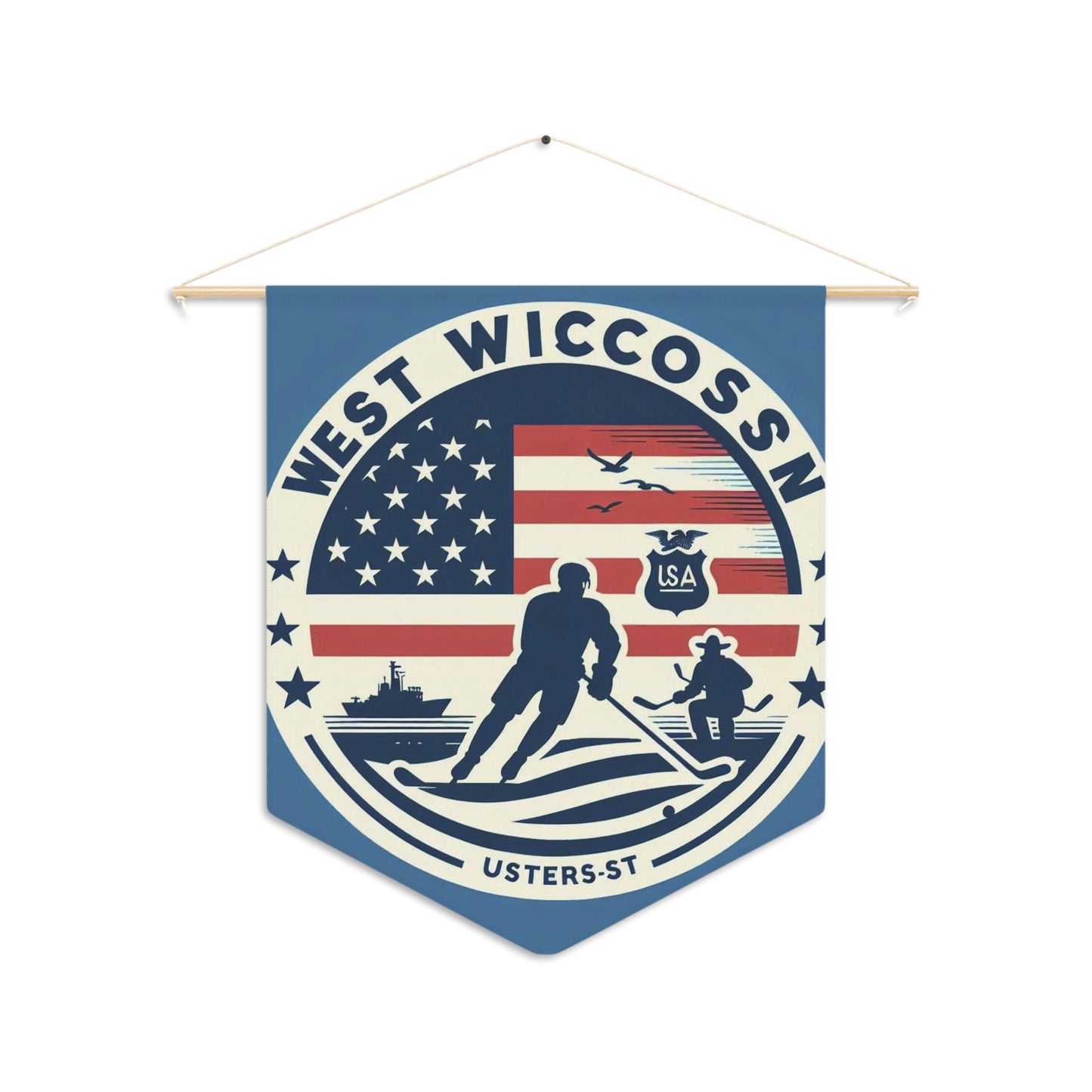 Flag Village Wisconsin State Flag Pennant Sporting Home Wall decoration WI0001