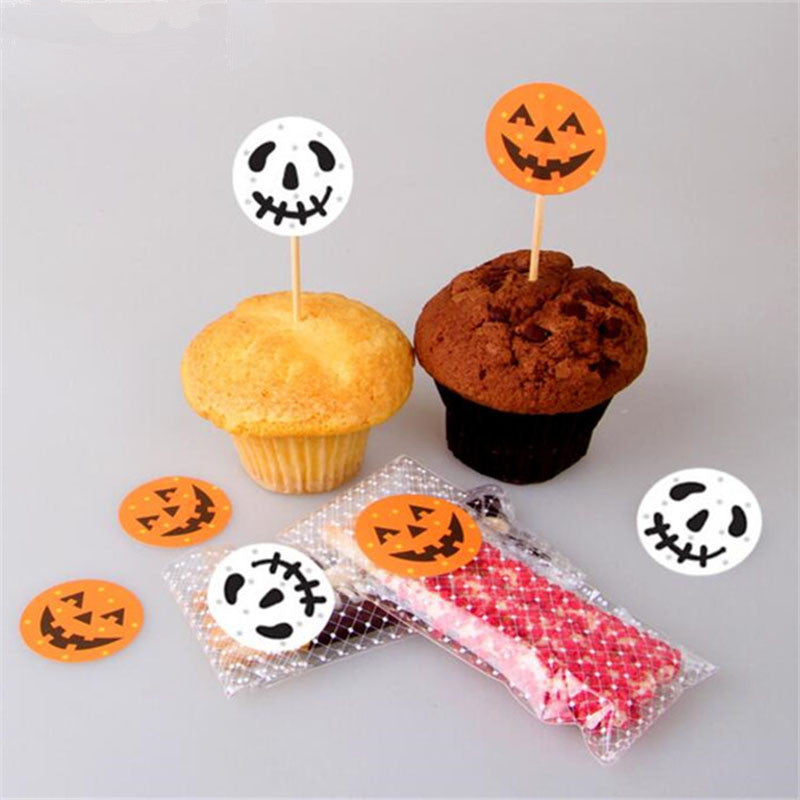 Flag Village 120 Stickers DIY Halloween Party Candy Box Stickers Gift Bag Labels Pumpkins Ghost Cupcake Decor Stickers Party Supplies