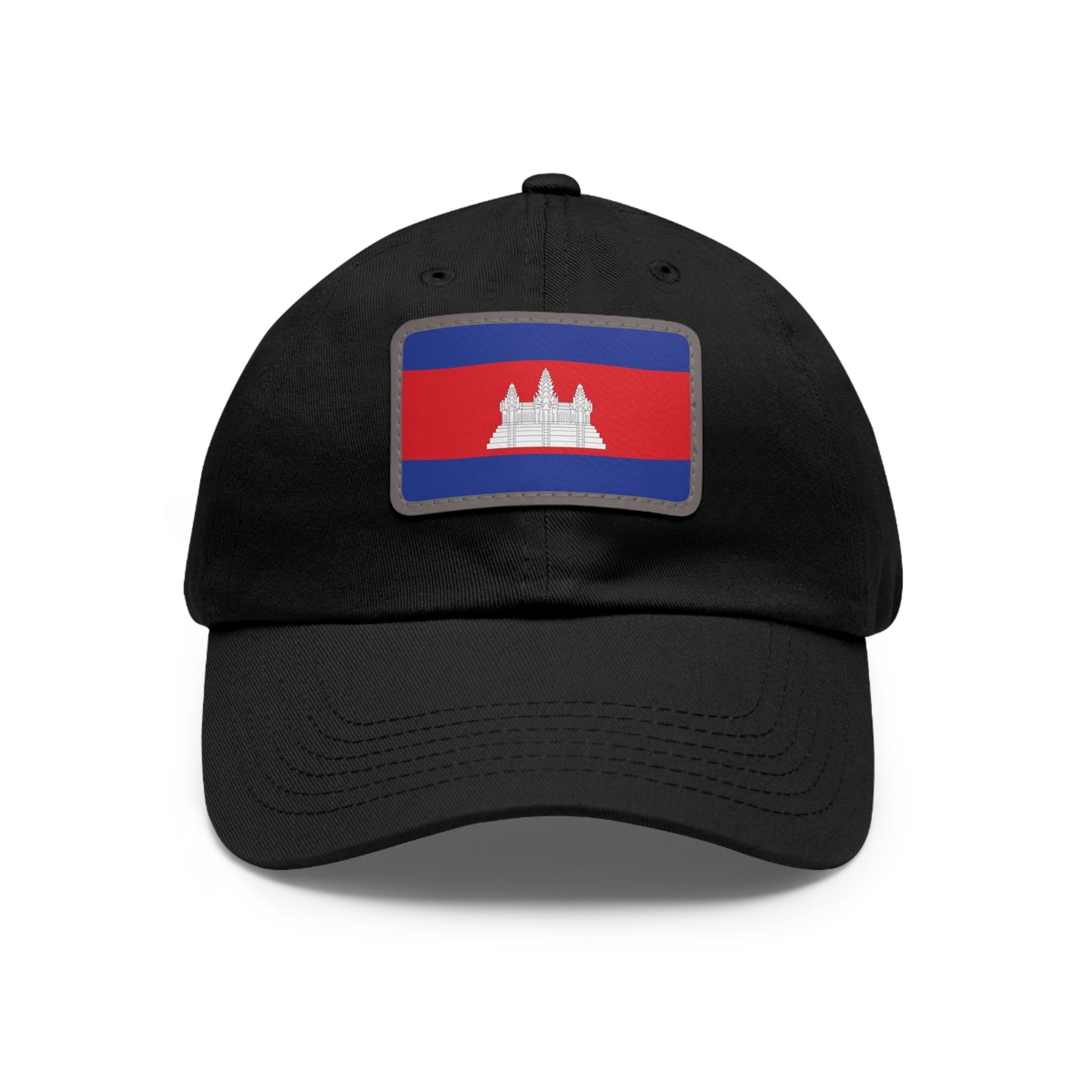Flag Village Cambodia Flag Hat Cap with Leather Patch