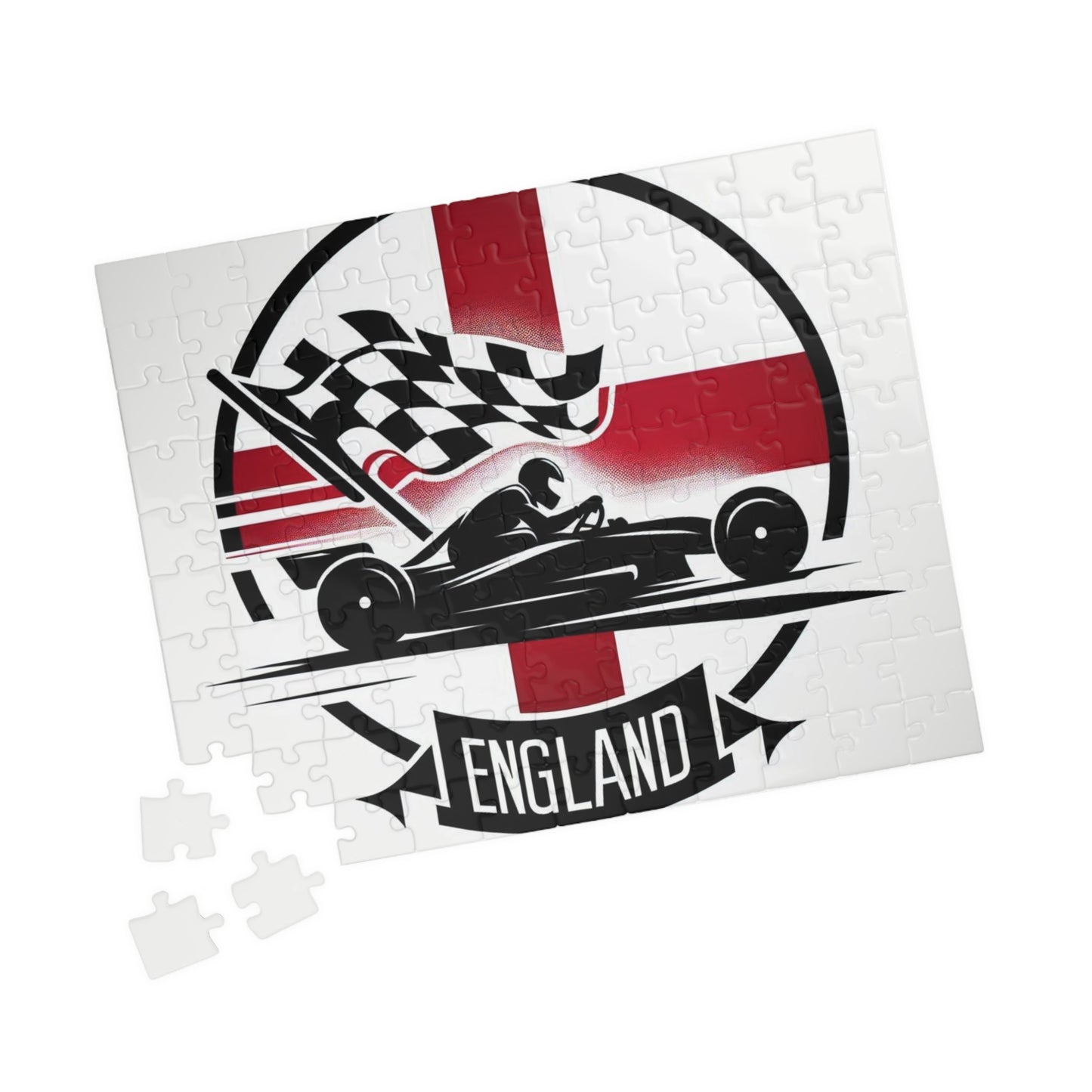 Flag Village ENGLAND Racing Car Sporting Flag Puzzle (110, 252, 520, 1014-piece) GBR0014