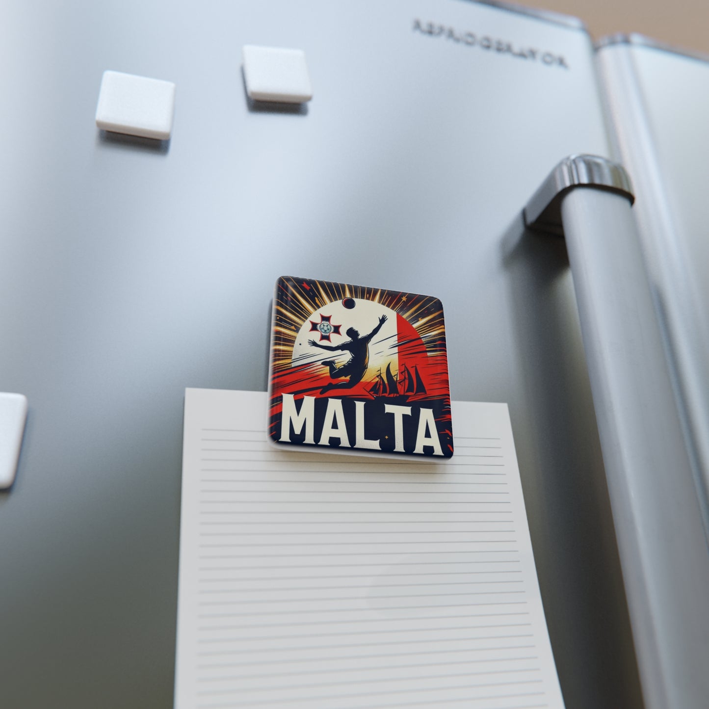 Flag Village Malta Flag Sporting Porcelain Magnet, Square MLT0006