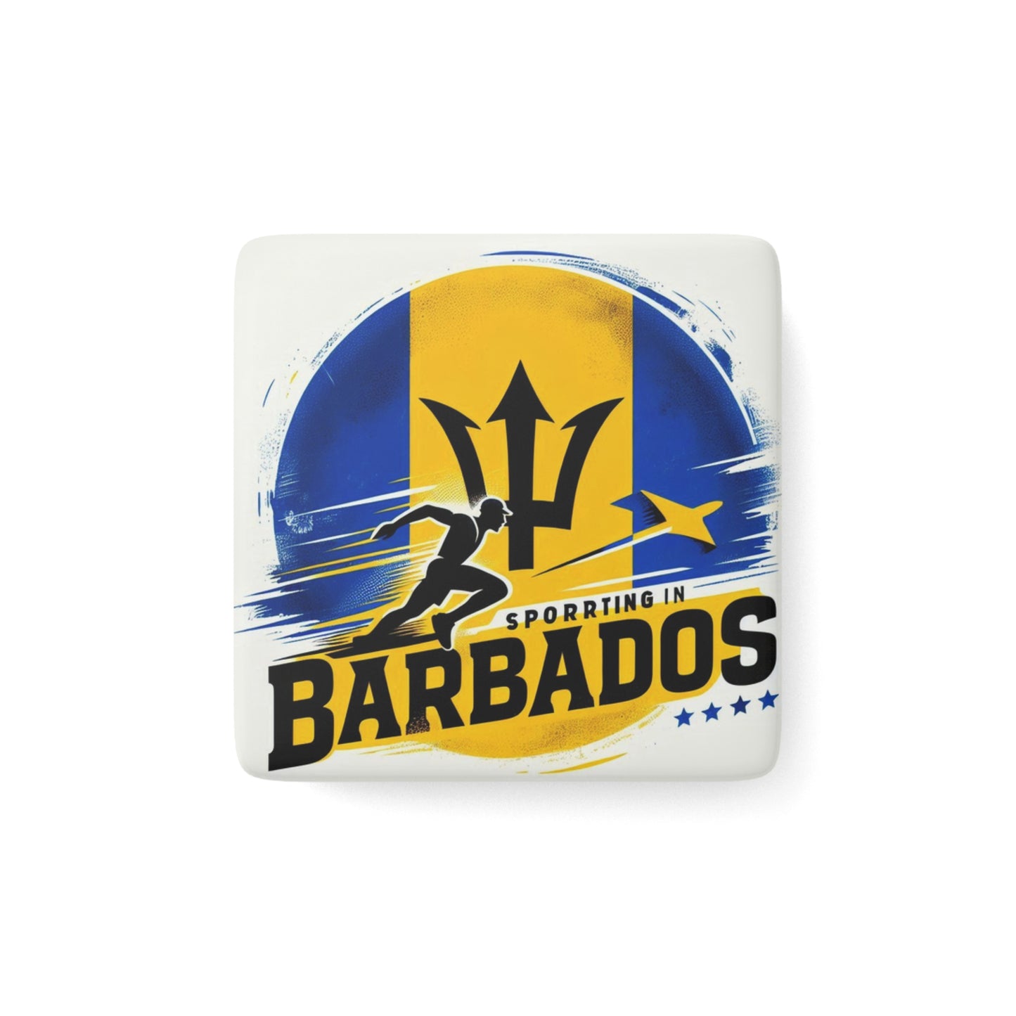 Flag Village Barbados Flag Sporting Porcelain Magnet, Square BRB0006