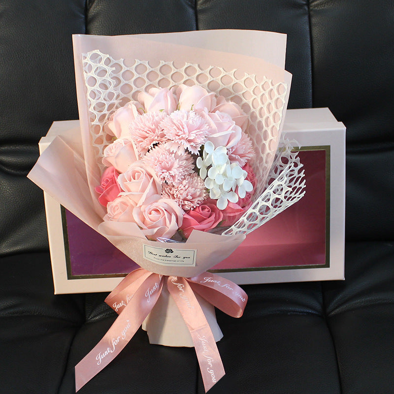Flag Village Valentine's Day Gift 19 Rose Soap Bouquet Gift Box