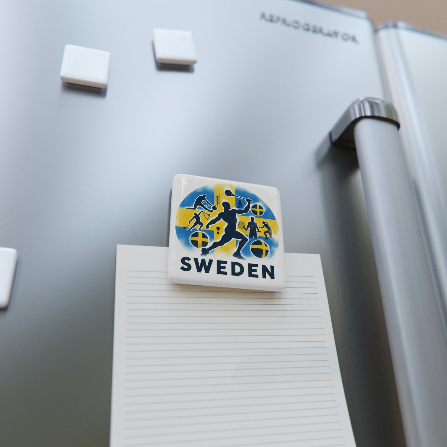 Flag Village Sweden Flag Sporting Porcelain Magnet, Square SWE0006