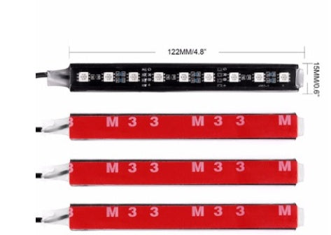 Flag Village Auto Tools Automotive atmosphere One to four lights Remote 4x9 LED atmosphere lamp Indoor foot lamp