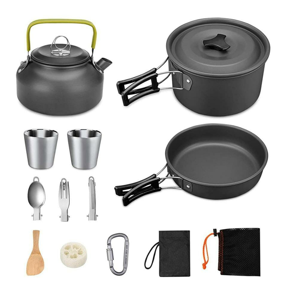 Flag Village Camping Teapot Set Pot Stove Set 2-3 People Picnic Stove Tableware