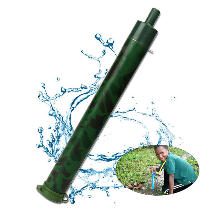 Flag Village A-type camping wild drink outdoor water purification straw