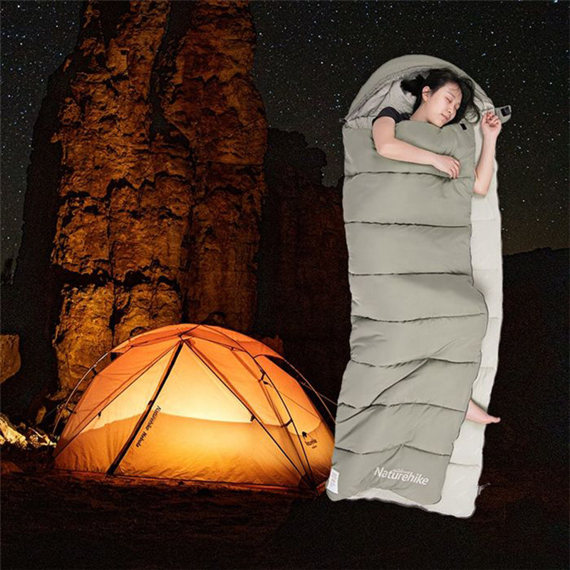 Flag Village Envelope Hooded Cotton Sleeping Bag Can Be Washed And Stitched Double Tent Camping