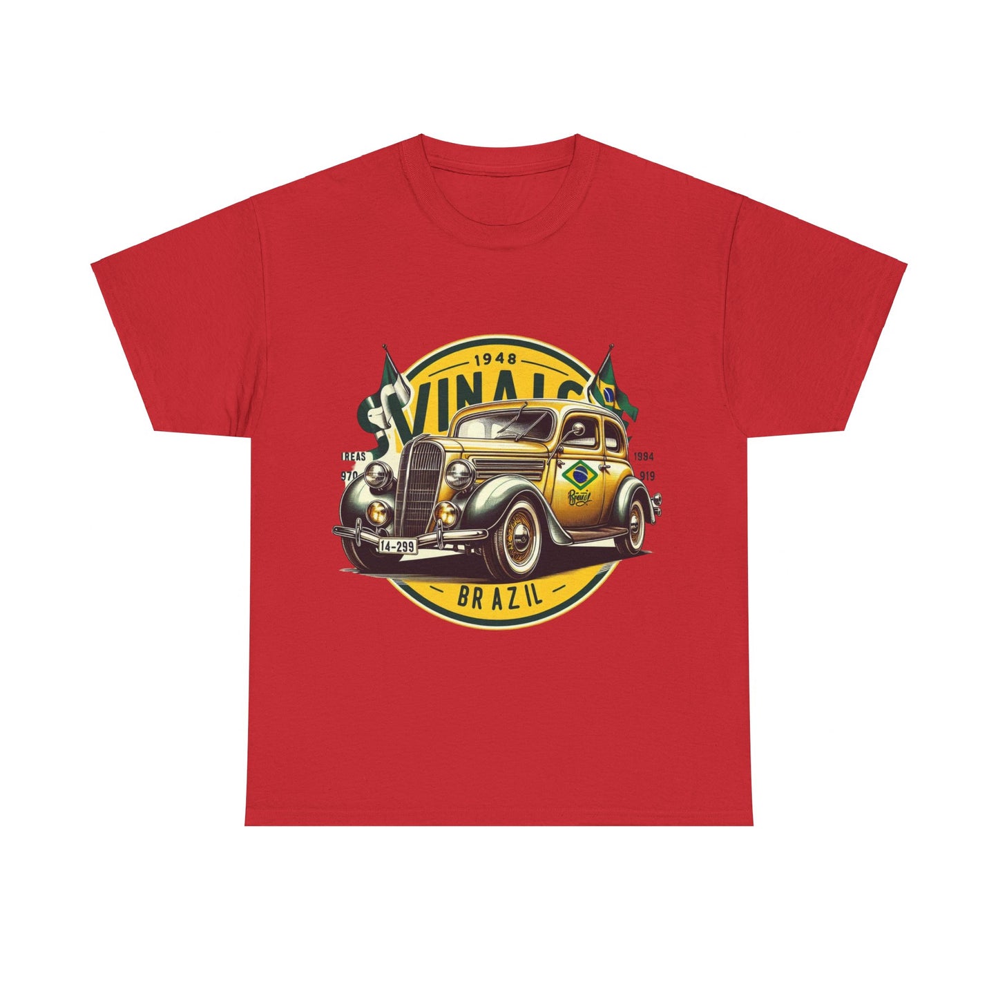 Flag Village Brazil Vintage Car Flag T-SHIRT Heavy Cotton Tee BRA0007